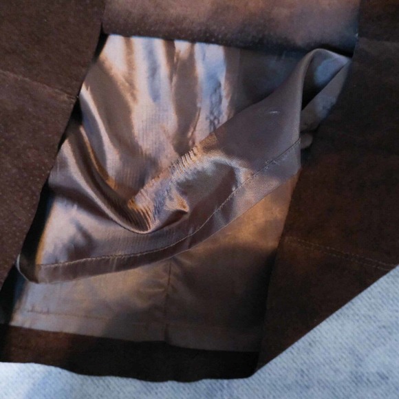 Garson Suede Womens Skirt 16 Knee Length Seems Fallcore Minimalist Casual Luxury - Picture 12 of 15